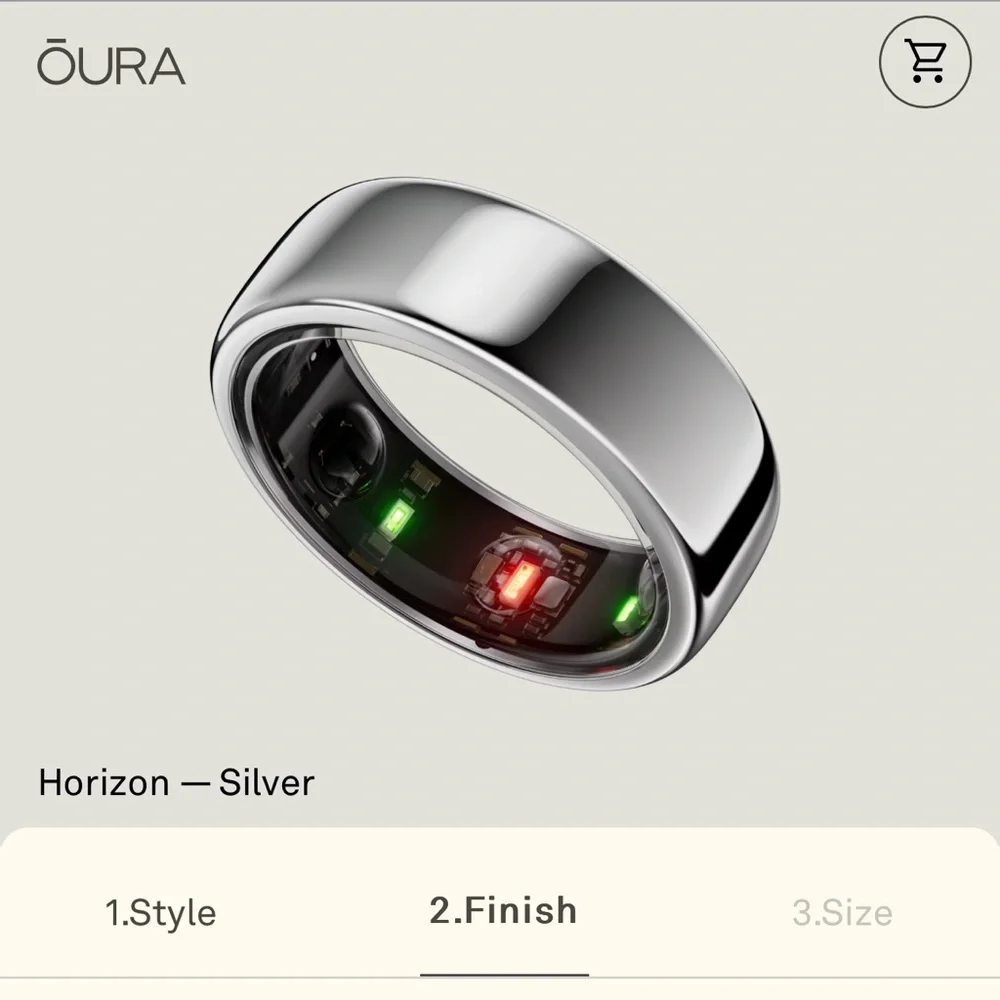Oura ring Gen3 Horizon Silver Size8 GREAT XMAS GIFT!🎁